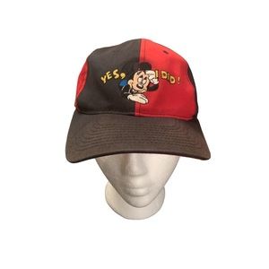 Vintage Disney Hat Ball Cap Red and Black Yes I Did with Mickey Unisex